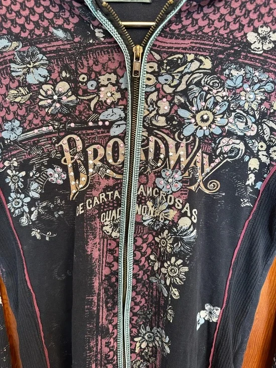 Vanilla Sugar Y2K style floral zip up women’s size small McBling - Picture 3 of 8